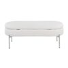 Chloe - Contemporary / Glam Bench - Chrome / White - Image 5