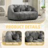 Durable Comfort High Back Bean Bag Sofa Lounger For Adults And Kids - Gray - Image 5