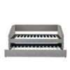 Elegant Upholstered Twin Size Daybed With Trundle Linen - Gray - Image 12