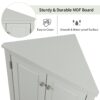 Triangle Bathroom Storage Cabinet With Adjustable Shelves, Freestanding Floor Cabinet For Home Kitchen - Gray - Image 9