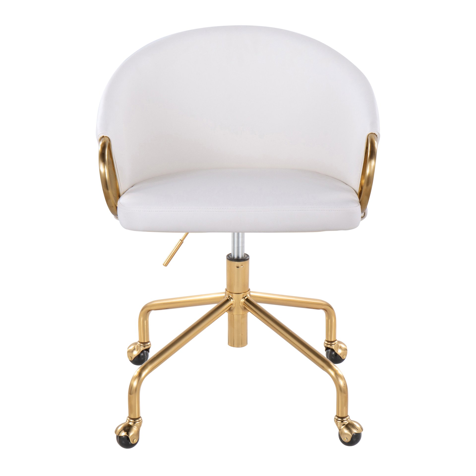Claire - Contemporary / Glam Task Chair - Gold / White - Image 5
