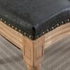 French Style Solid Wood Frame Antique Painting, Hand-Pulled Buckle Decoration Artificial Leather Dining Chair With Nailhead Trim, Wood Legs - Black - Image 11