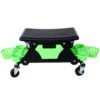 Rolling Detailing Creeper Seat With Wheels, Removable Tool Trays, 300 Lbs Capacity - Green - Image 4