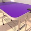 Folding Dog Pet Grooming Table Stainless Steel Frame, Rubber Mat On Board With Adjustable Arm And Clamps Pet Dog Cat Grooming Table - Purple - Image 12