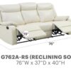 Double Reclining Sofa - Pearl - Image 4
