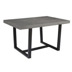 Rustic Metal And Solid Distressed Dining Table - Gray