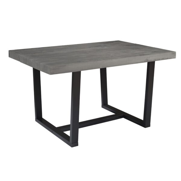 Rustic Metal And Solid Distressed Dining Table - Gray