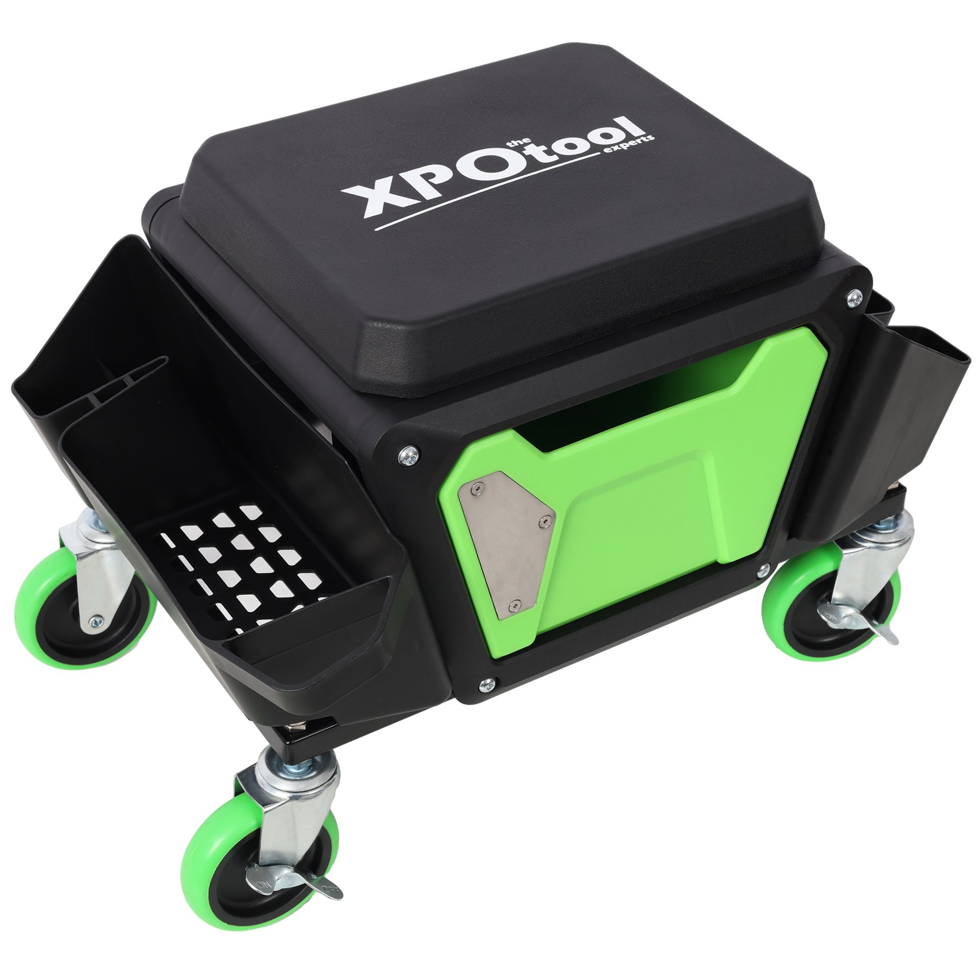 Heavy Duty Mechanic Stool With Wheels And Soft Rubber Cushion And 330Lbs Capacity - Green - Image 4