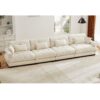 Super Comfort Oversized Modular Velvet Sectional Sofa With Ottoman - Cream - Image 2