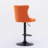 Swivel Velvet Barstools Adjusatble Seat Height, Modern Upholstered Bar Stools With Backs Comfortable Tufted For Home Pub And Kitchen Island (Set of 2) - Orange - Image 6