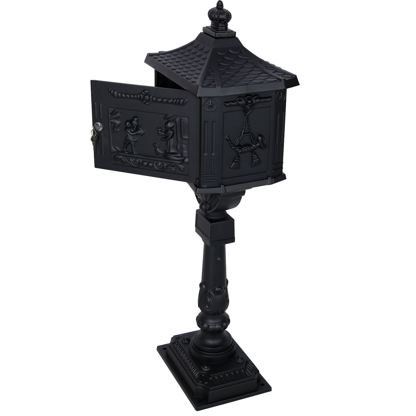Cast Aluminum Mail Box, Postal Box, Mailbox - Black - Image 4