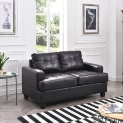 Stylish Transitional Loveseat For Two - Black
