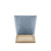 French Country Dining Chairs With Elegant Cane Backrest & Upholstered Seats Frame (Set of 2) - Slate Blue - Image 11