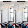 Crystal Chandelier For Dining Room, 8 Light Kitchen Chandelier Light Fixture Modern Metal Industrial Chandeliers For Farmhouse Entryway Living Room (8*G9 Bulbs Included) - Matte Gold - Image 5