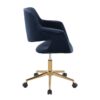 Vintage Flair - Mid-Century Modern Office Chair - Gold / Blue - Image 2