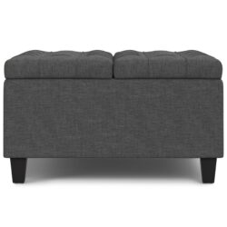 Harrison - Small Square Coffee Table Storage Ottoman - Gray
