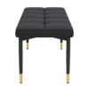Multifunctional Shoe Bench, Sturdy Metal Legs With Gold Accents - Black - Image 9