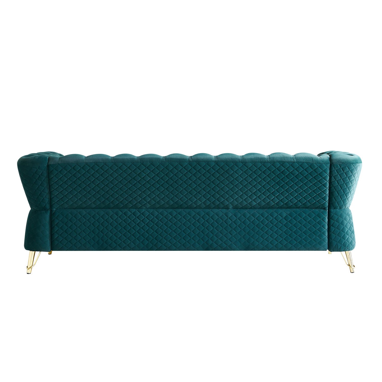 Modern Tufted Velvet Sofa For Living Room - Green - Image 5