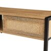 40.16" Rattan Coffee Table, Sliding Door For Storage, Metal Legs, Modern Table For Living Room - Natural - Image 13