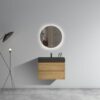 Alice - U091-Alice30W-106 Natural Oak Bathroom Vanity With Sink, Large Storage Wall Mounted Floating Bathroom Vanity For Modern Bathroom, One-Piece Black Sink Basin Without Drain - Light Oak - Image 2