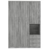 2 Doors Wardrobe Storage For Bedroom With Shelves And 3 Drawers - Gray - Image 14