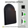 Arched Recessed Medicine Cabinet, Metal Framed Bathroom Wall Cabinet With Mirror And Adjustable Shelves, Wall Mirror With Storage For Bathroom - Matte Black - Image 9