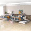 Full Over Full Bunk Bed With Twin Size Trundle And Ladder - Gray - Image 10