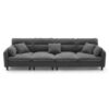 Modern Convertible Sectional Sofa L Shaped Reversible Couch Set With Free Pillows 5 Seat Cloud With Ottoman - Gray - Image 4