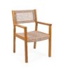 Outdoor Dining Chair (Set of 2), Patio Chairs, Teak Acacia Wood - Light Brown - Image 8
