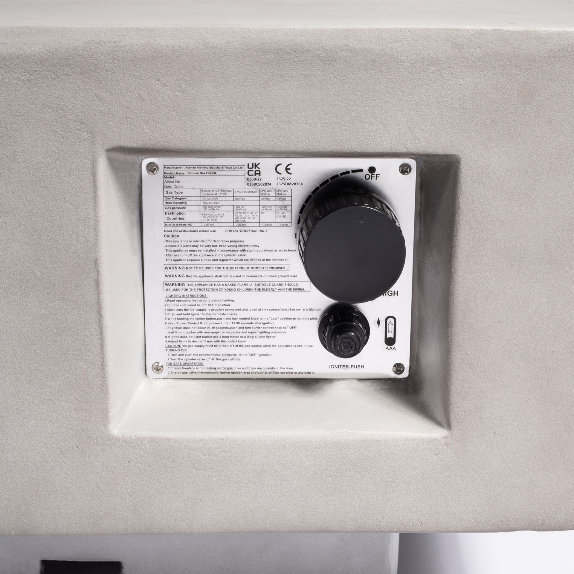 Propane Gas Fire Pit Table, 50000 Btu Rectangular Concrete Fire Pit For Outside Patio Deck Garden Backyard - Light Gray - Image 13