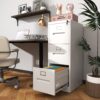 Premium Metal Vertical 3 Drawer File Cabinet With Lock For A4 Legal / Letter Size Documents, Steel - Gunmetal Black - Image 5