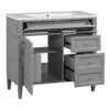 Bathroom Vanity With Top Sink, Modern Bathroom Storage Cabinet With 2 Drawers And A Tip-Out Drawer, Single Sink Bathroom Vanity - Gray - Image 10
