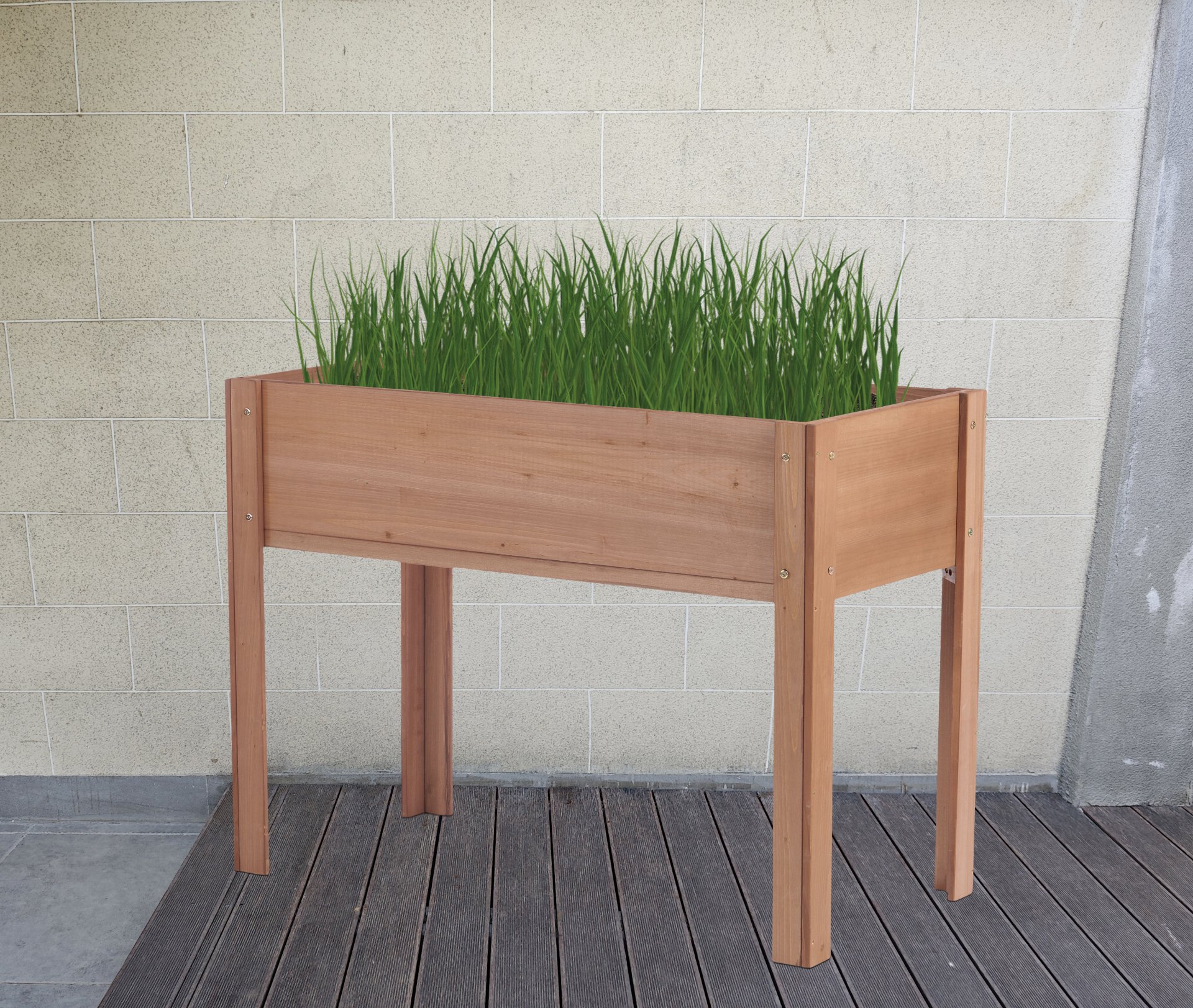 Raised Garden Bed & Legs, Elevated Planter Box For Outdoor Plants Flowers Fruits Vegetable Herb Growing - Coffee - Image 6