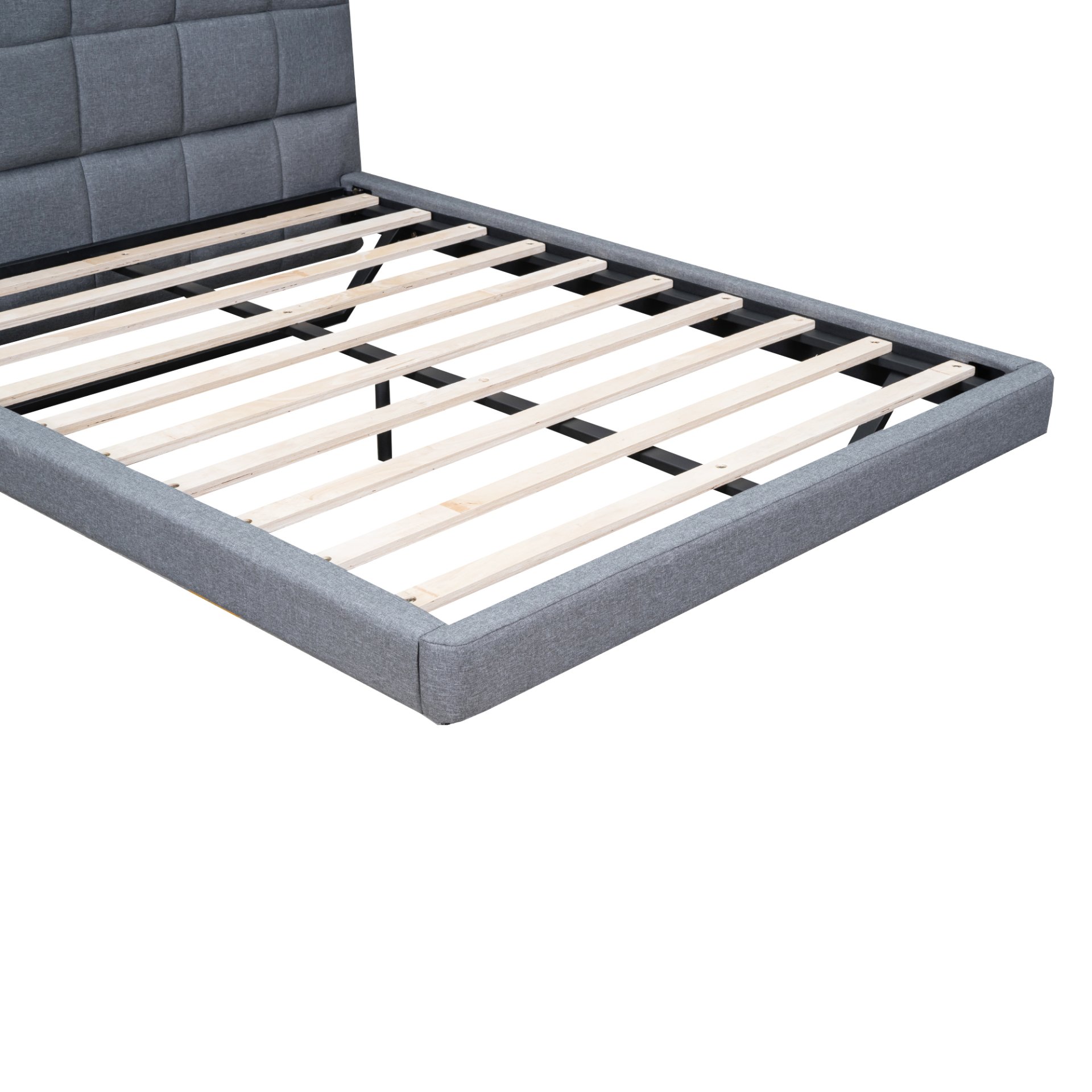 Full Size Upholstered Platform Bed With LED Lights, USB Ports And Outlets - Gray - Image 13