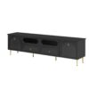 Retro TV Stand, Entertainment Center Media Console Cabinet With 6 Metal Legs, 2 Cabinets, 4 Drawers And Anti-Tip Device For Living Room, Up To 85" - Black - Image 10