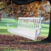 Front Porch Swing With Armrests For Outdoor Patio, Garden Yard, Backyard Or Sunroom - White - Image 2