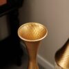 Floor Metal Vase Modern Style Decoration Home Woven Pattern Metal Vase 3 Piece Set Gorgeous Home Decoration Large Glazed Metal Vase - Champagne - Image 14