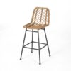 Outdoor Wicker Barstool With Thin Angled Legs (Set of 2) - Light Brown - Image 7