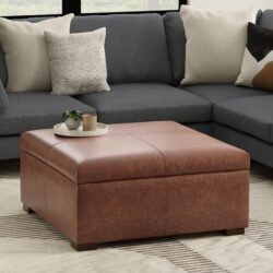 Gabbie - Square Coffee Table Storage Ottoman - Brown