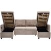 Sectional Sofa Pull Out Sofa Bed Versatile Sofa Sleeper With Large Storage Space, Two USB Ports And Two Cup Holders For Living Room - Brown - Image 20