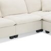 Modern Convertible Sectional L Shaped Reversible Couch Set With Free Pillows 4 Seat Suede Sleeper Sofa With Ottoman - Beige - Image 10