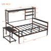 Full Size Daybed With Movable Desk, Grid, Shelves And Clothes Hanger - Black - Image 13