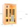 Low Emf Front Door With Heating Panel 2 Person Hemlock Far Infrared Indoor Suana Room - Natural - Image 3