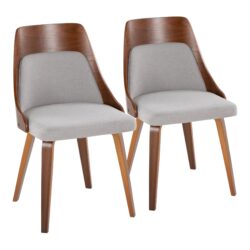 Anabelle - Mid-Century Modern Dining / Chair (Set of 2) - Walnut / Gray