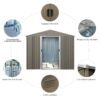 8Ft x 6Ft Outdoor Metal Storage Shed With Floor Base (SKU: W540S00012) - Gray - Image 7