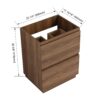 Freestanding Bathroom Vanity With Double Drawer In Engineered Wood - Brown - Image 3
