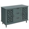 2 Door 3 Drawer Cabinet, American Furniture, Suitable For Bedroom, Living Room, Study - Dark Green - Image 11