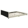 Queen & Twin Long Size Upholstered Platform Bed, Mother & Child Bed - Beige - Image 10