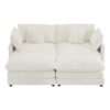 Modern Sofa Modular Sofa Couch Upholstered Corduroy L - Shape Sectional Sofa With Side Storage Pockets For Living Room - Beige - Image 21