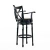 Elegant Leather Swivel Bar Stool With Arms - Espresso - Image 7